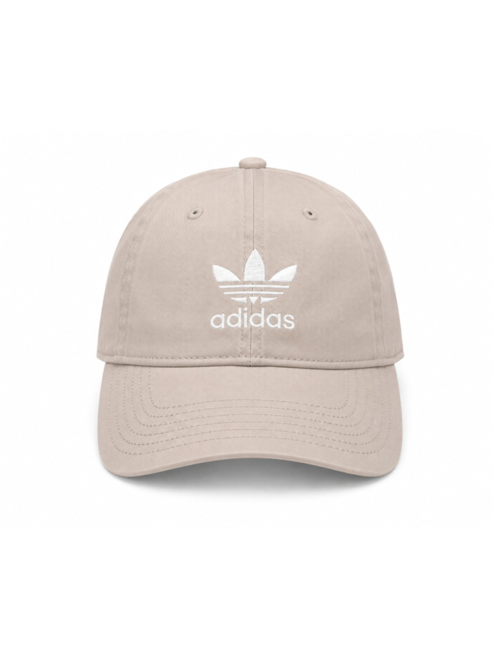 Adidas Originals Relaxed Strapback Hat BH7141 Khaki White Trefoil OSFM NWT - Picture 1 of 11